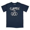 Clapton is God Graphiti T-Shirt Relaxed Fit T-Shirt - Navy
