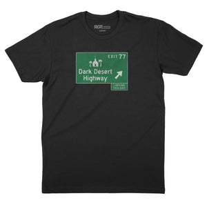 Dark Desert Highway Road Sign T-Shirt