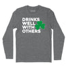 Drinks Well With Others Shamrock Long Sleeve T-Shirt - Charcoal Heather