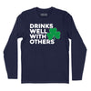 Drinks Well With Others Shamrock Long Sleeve T-Shirt - Navy