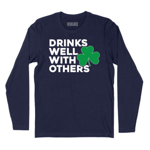 Drinks Well With Others Shamrock Long Sleeve T-Shirt