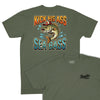 Kick His Ass Sea Bass T-Shirt (Inspired by Dumb and Dumber) - OD Green