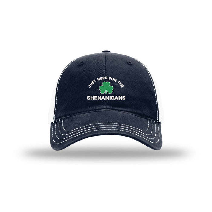 Just Here for the Shenanigans - Soft Mesh Trucker