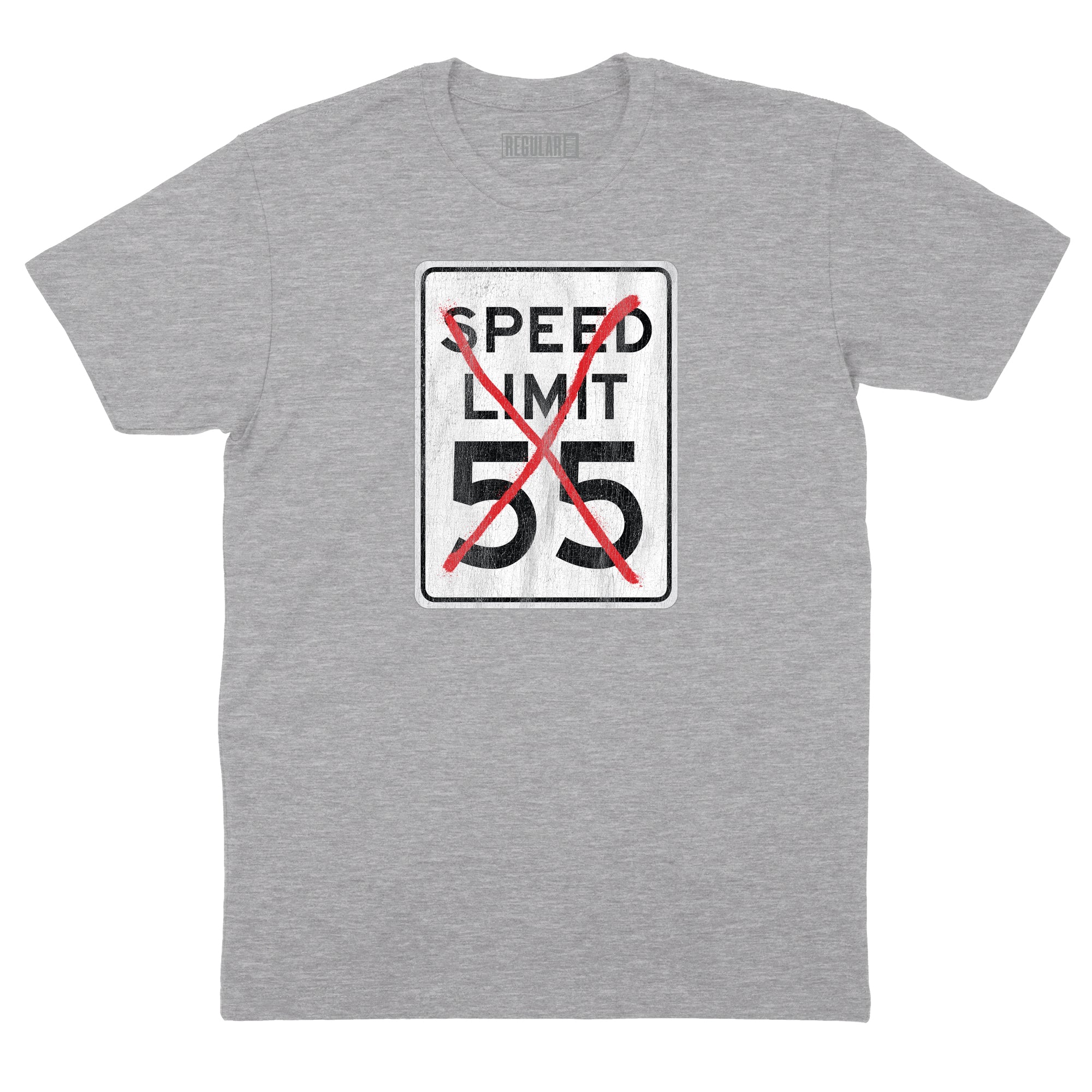 I Can't Drive 55 Sign T-Shirt - Rock Music Road Sign Tee