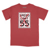 I Can't Drive 55 Sign Relaxed Fit T-Shirt - Brick