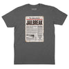 Jailbreak Newspaper Article T-Shirt (Inspired by AC/DC) - Charcoal Heather
