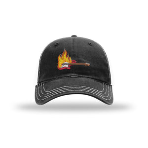 Jimi's Flaming Guitar - Soft Mesh Trucker