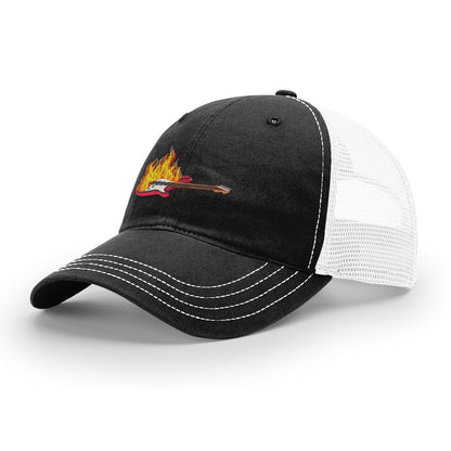 Jimi's Flaming Guitar - Soft Mesh Trucker