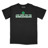 Just Here for the Shenanigans Shamrock Relaxed Fit T-Shirt - Black