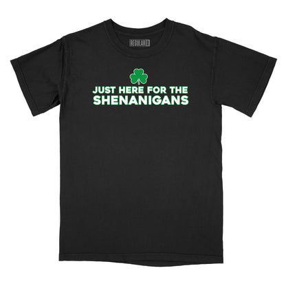 Just Here for the Shenanigans Shamrock Relaxed Fit T-Shirt