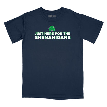 Just Here for the Shenanigans Shamrock Relaxed Fit T-Shirt