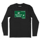 Dark Desert Highway Road Sign Long Sleeve T-Shirt