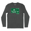 Dark Desert Highway Road Sign Long Sleeve T-Shirt - Heather Charcoal