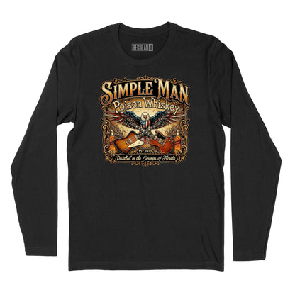 Simple Man Poison Whiskey Long Sleeve T-Shirt (Inspired by Lynyrd Skynyrd)