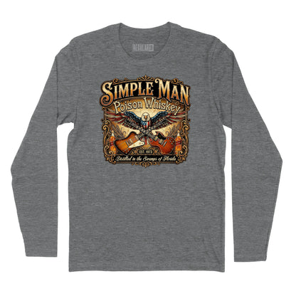 Simple Man Poison Whiskey Long Sleeve T-Shirt (Inspired by Lynyrd Skynyrd)
