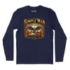 Simple Man Poison Whiskey Long Sleeve T-Shirt (Inspired by Lynyrd Skynyrd) - Navy