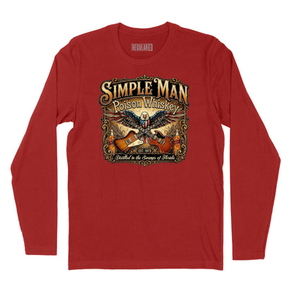 Simple Man Poison Whiskey Long Sleeve T-Shirt (Inspired by Lynyrd Skynyrd)