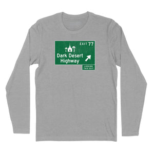 Dark Desert Highway Road Sign Long Sleeve T-Shirt