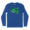 Dark Desert Highway Road Sign Long Sleeve T-Shirt - Royal