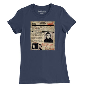 Smiths Grove Sanitarium Michael Myers Admission Form Womens T-Shirt