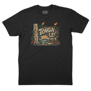 Tonga Lei Tiki Bar T-Shirt — Black
