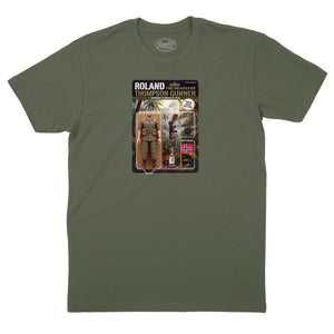 Roland the Headless Thompson Gunner Action Figure T-Shirt (Inspired by Warren Zevon)