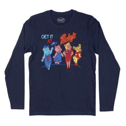 Get It At Porky's Neon Sign Long Sleeve T-Shirt