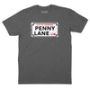 Penny Lane Street Sign T-Shirt (Inspired by The Beatles) - Charcoal Heather