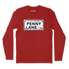 Penny Lane Street Sign Long Sleeve T-Shirt (Inspired by The Beatles) - Red