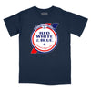 Red White & Blue Beer Relaxed T-Shirt - NAVY