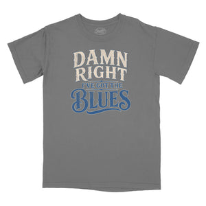 Damn Right I've Got the Blues Relaxed T-Shirt (Inspired by Buddy Guy) in Graphite