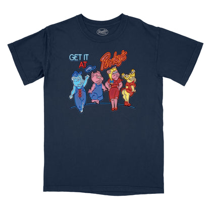 Get It At Porky's Neon Sign Relaxed T-Shirt