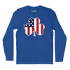 Shamrock American Flag Long Sleeve T-Shirt - Royal