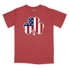 Shamrock American Flag Relaxed T-Shirt - BRICK