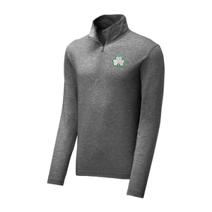 Shamrock White Triblend Quarter Zip Pullover