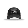I Don't Feel Tardy Carbon Fiber Patch Soft Mesh Trucker Hat - BLACK/CHARCOAL