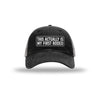 My First Rodeo Carbon Fiber Patch Soft Mesh Trucker Hat - BLACK/CHARCOAL
