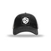 45 Adapter Carbon Fiber Patch Soft Mesh Trucker Hat - BLACK/CHARCOAL