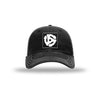 45 Adapter Carbon Fiber Patch Soft Mesh Trucker Hat - BLACK/WHITE