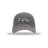 My First Rodeo Carbon Fiber Patch Soft Mesh Trucker Hat - CHARCOAL/WHITE