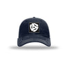 45 Adapter Carbon Fiber Patch Soft Mesh Trucker Hat - NAVY/WHITE
