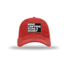 Send Lawyers Guns & Money Carbon Fiber Patch Soft Mesh Trucker Hat - RED/WHITE