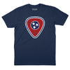 Tennessee Flag Guitar Pick T-Shirt - Navy