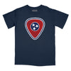 Tennessee Flag Guitar Pick Relaxed Fit T-Shirt - Navy