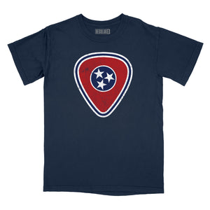 Tennessee Flag Guitar Pick Relaxed Fit T-Shirt