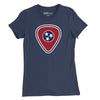 Tennessee Flag Guitar Pick Womens T-Shirt - Navy