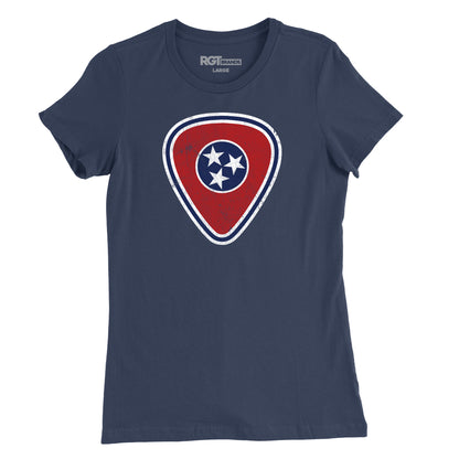 Tennessee Flag Guitar Pick Womens T-Shirt