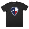 Texas Flag Guitar Pick T-Shirt - Black