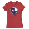 Texas Flag Guitar Pick Womens T-Shirt - Heather Red