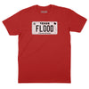 Texas Flood Licence Plate T-Shirt - Red
